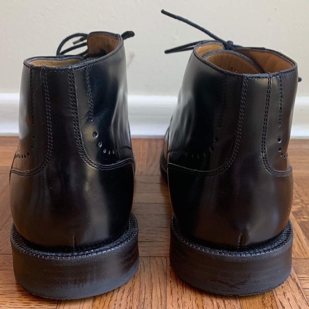 Johnston Murphy Black Leather Cap Toe Chukka Boot - Picture 2 of 8